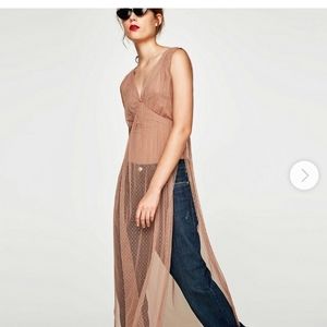zara tulle bodysuit dress